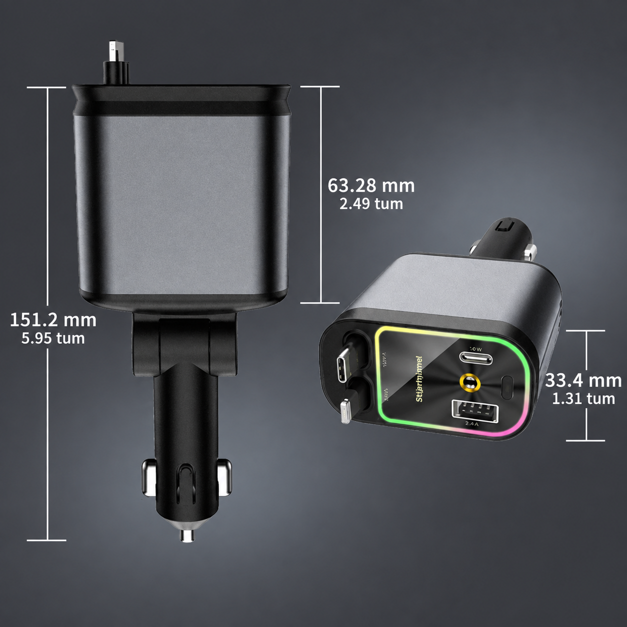 NordLadd 120W | 4-i-1 Snabbladdare med RGB Stjärnhimmel