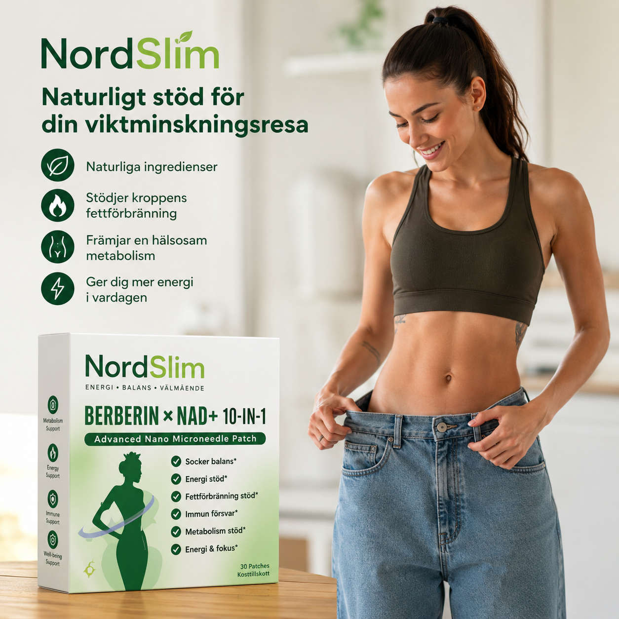 NordSlim Moringa Plåster för Bukfett