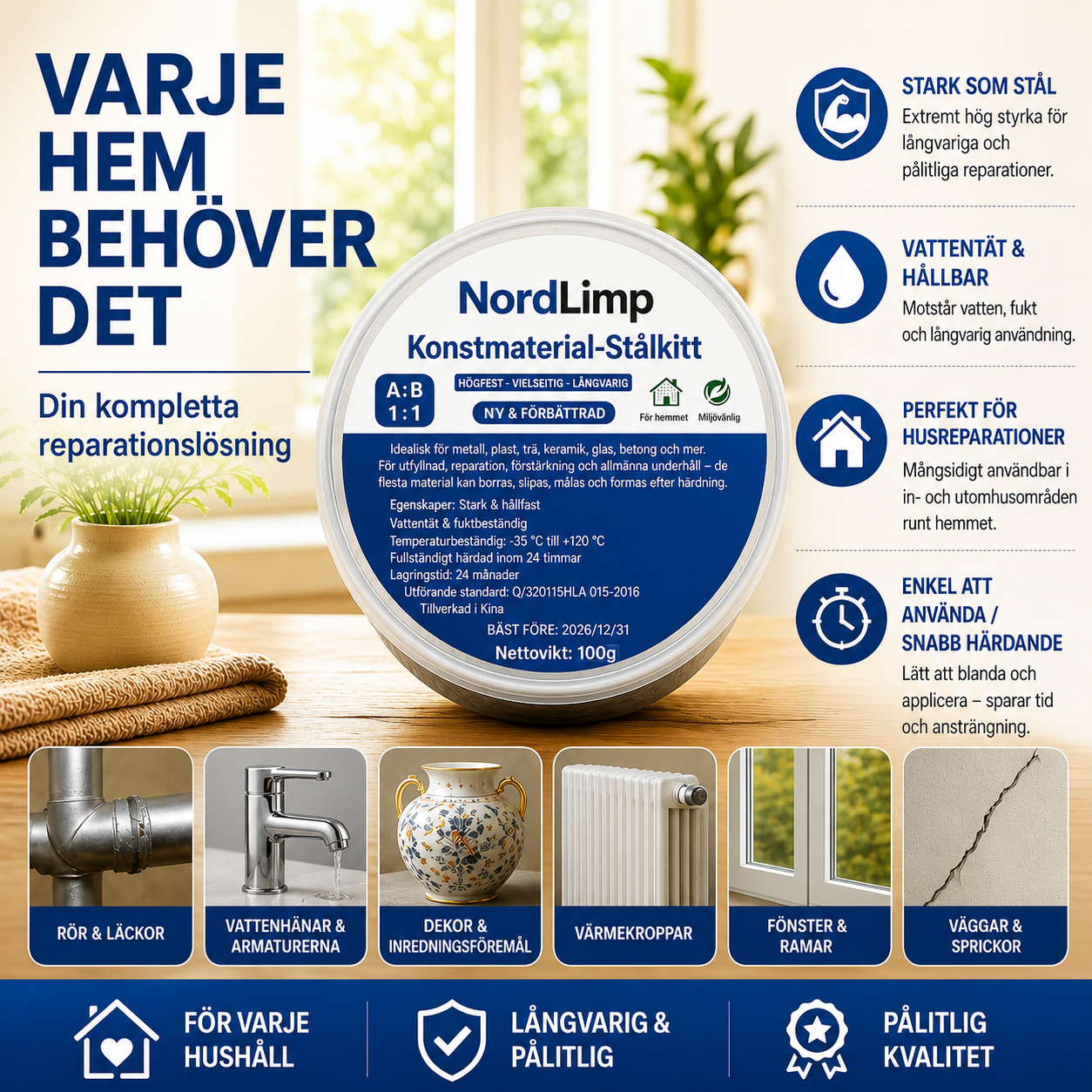 NordLimp – Flexibelt Superlim för Hållbara Reparationer