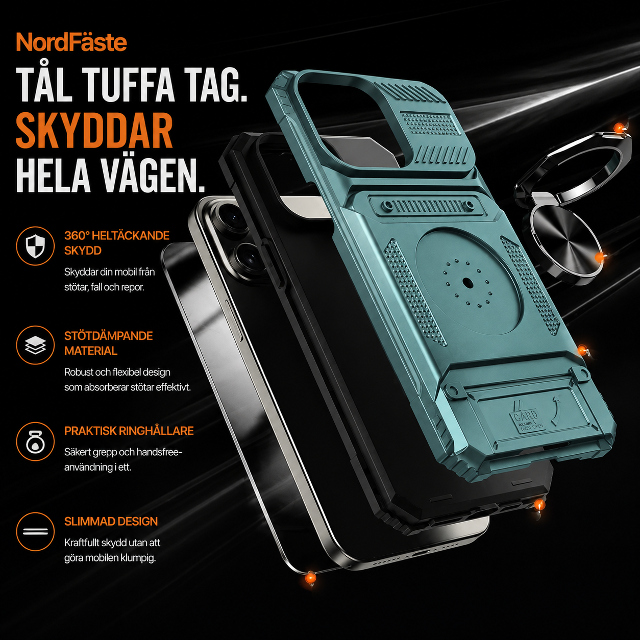 NordFäste Telefonfodral med Kortfack