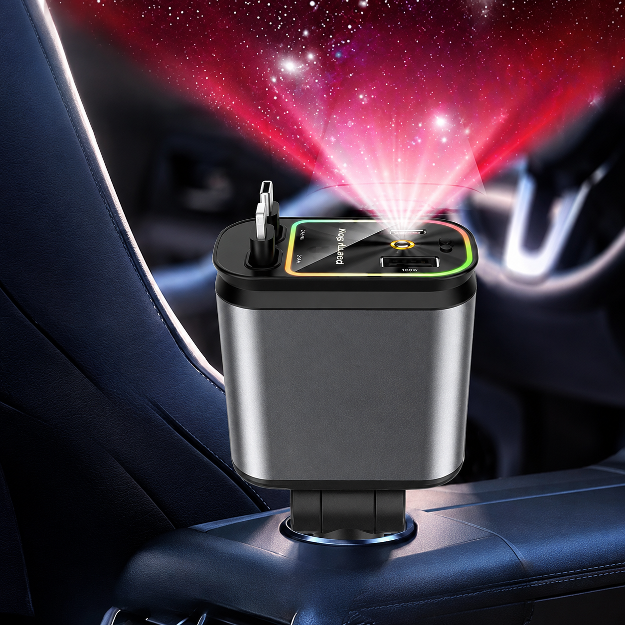 NordLadd 120W | 4-i-1 Snabbladdare med RGB Stjärnhimmel