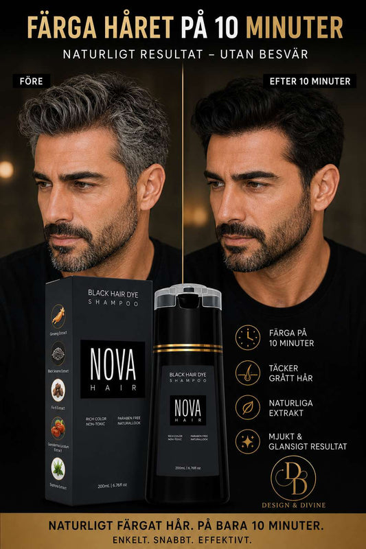 Nova Hair- Gråhårschampo för snabb täckning